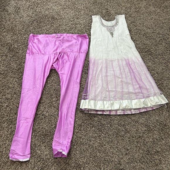 Beautiful 3 piece Anarkali/frock suit with net jacket and net dupatta/stole. - Picture 4 of 5